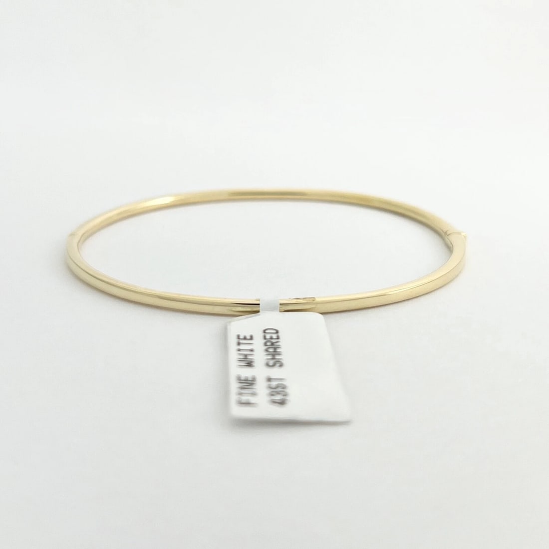 Thin Round Diamond Bangle Bracelet 14K Yellow Gold, .86 CTW - 7