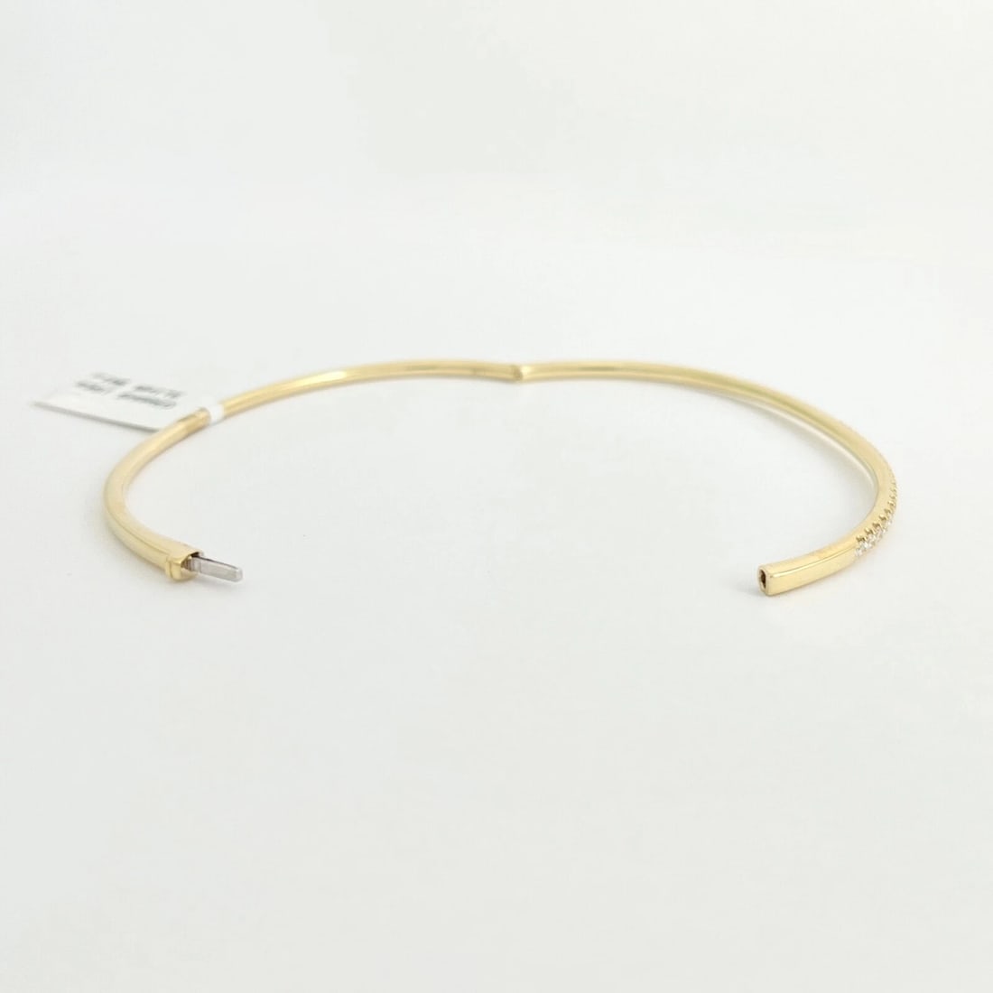 Thin Round Diamond Bangle Bracelet 14K Yellow Gold, .86 CTW - 8