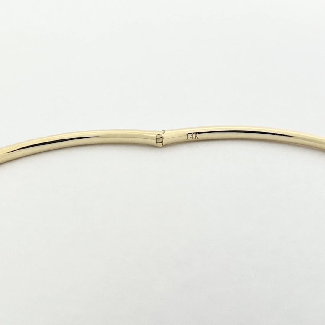Thin Round Diamond Bangle Bracelet 14K Yellow Gold, .86 CTW - 9