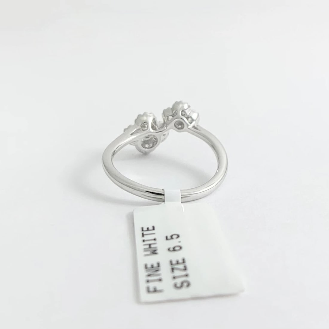 Cluster Diamond Clover Milgrain Bypass Wrap Ring 14K White Gold, .80 CTW - 7