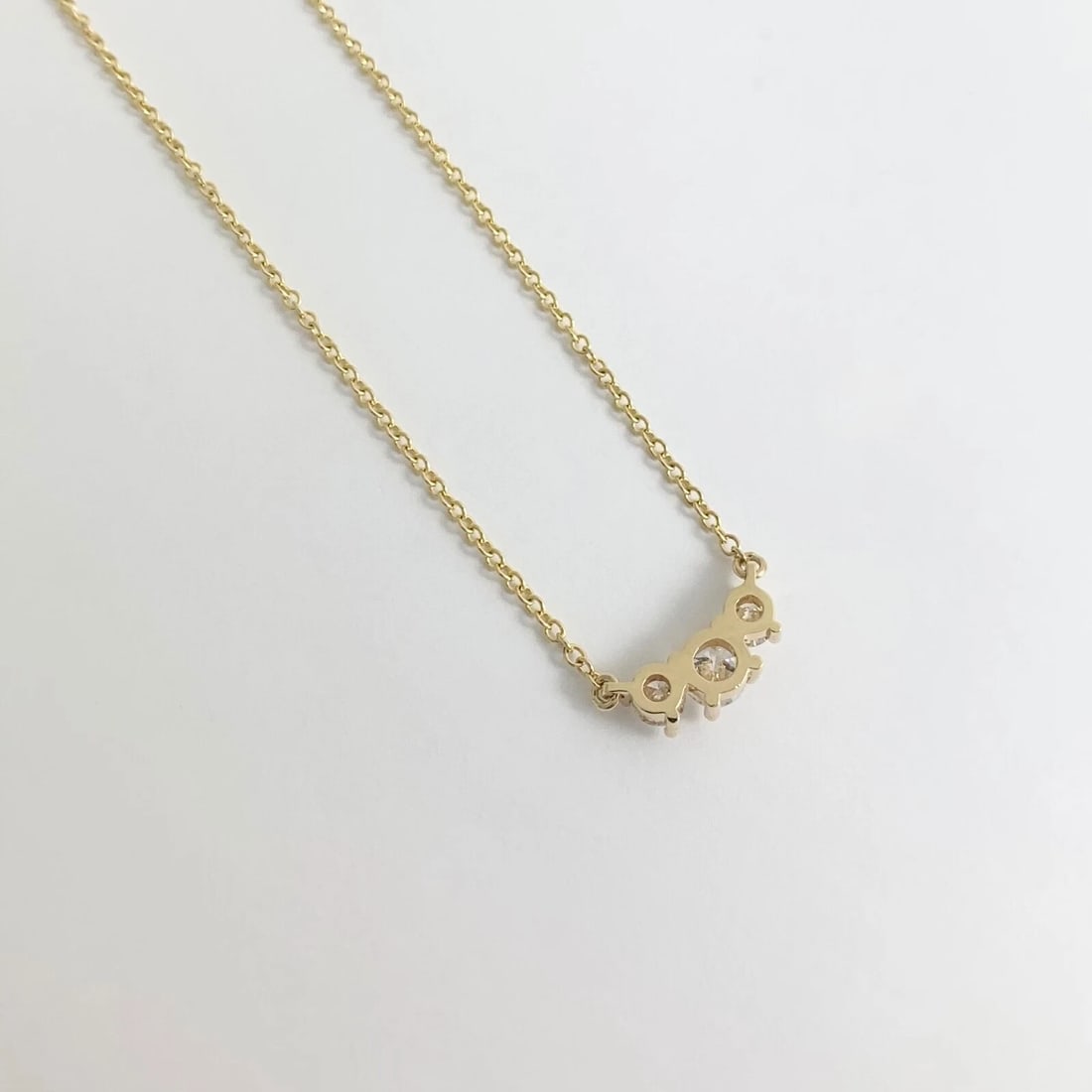 3-Stone Round Diamond Cluster Pendant Necklace 14K Yellow Gold, 1.01 CTW - 7