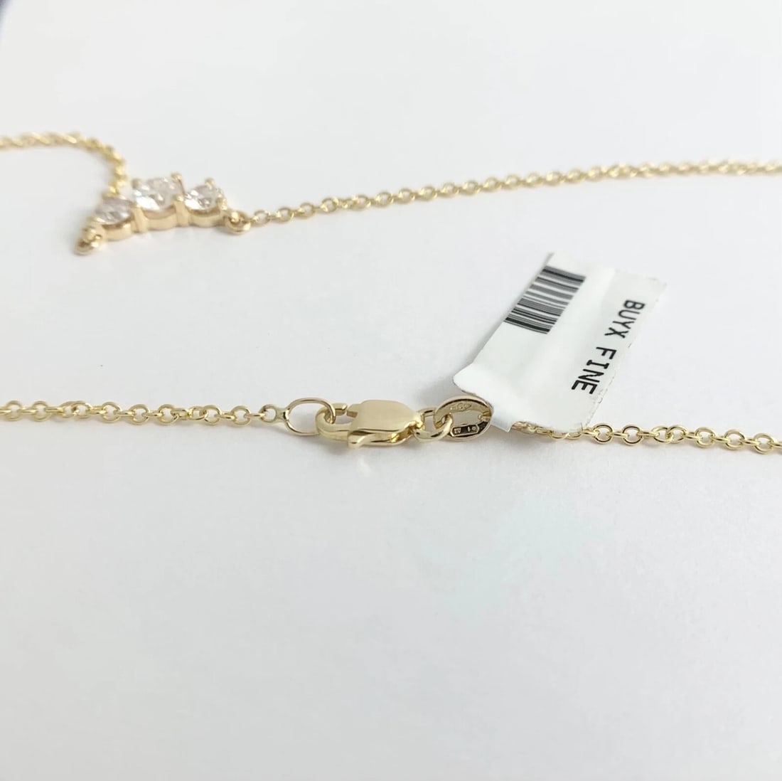 3-Stone Round Diamond Cluster Pendant Necklace 14K Yellow Gold, 1.01 CTW - 8