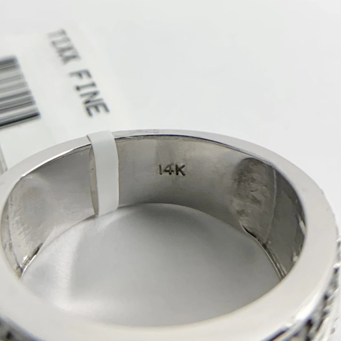 Wide 3-Row Round Diamond Ring Statement Band 14K White Gold, .66 CTW - 9