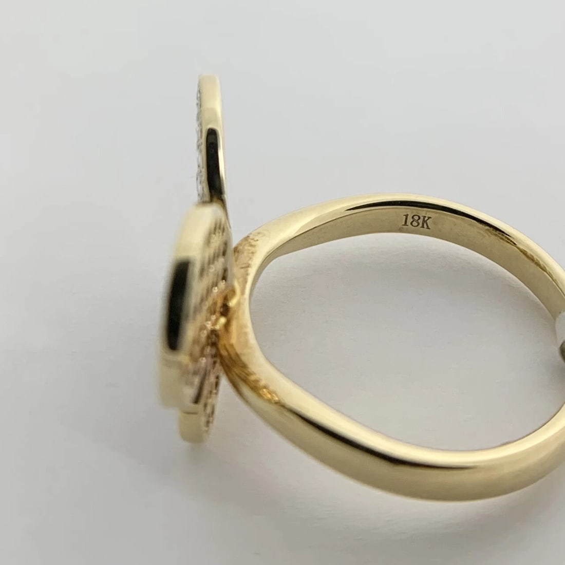 Pave Diamond Butterfly Statement Cocktail Ring 18K Yellow Gold, 1.03 CTW - 10