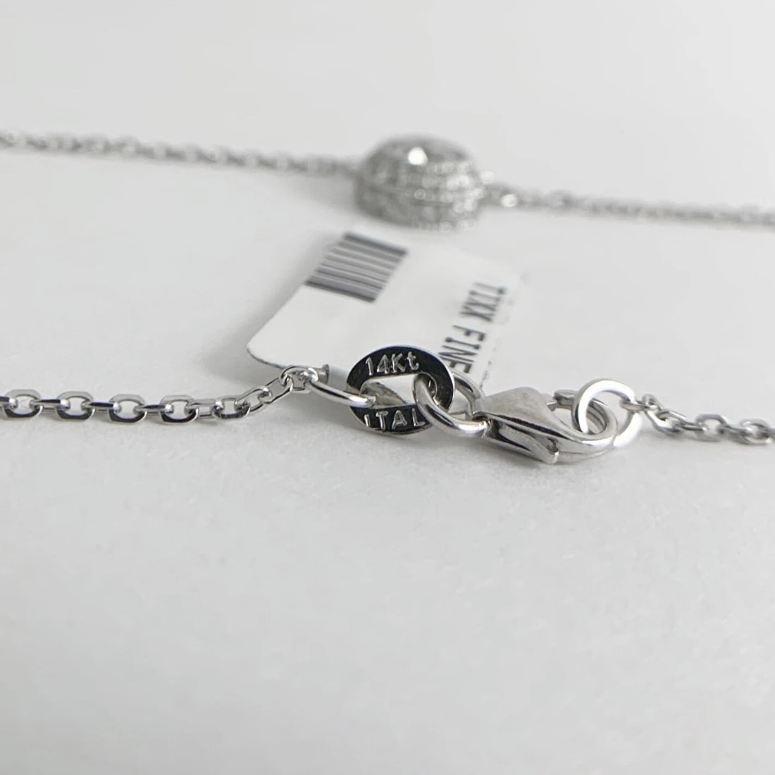 Italian Round Diamond Bezel Pave Halo Pendant Necklace 14K White Gold, 1.25 CTW - 11