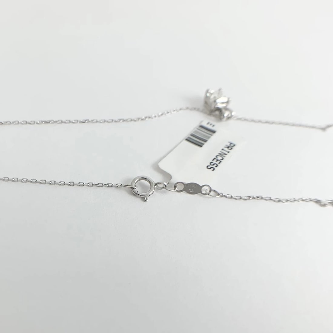Princess Solitaire Diamond Pendant Necklace 14K White Gold, .50 CT, 16 Inches - 9