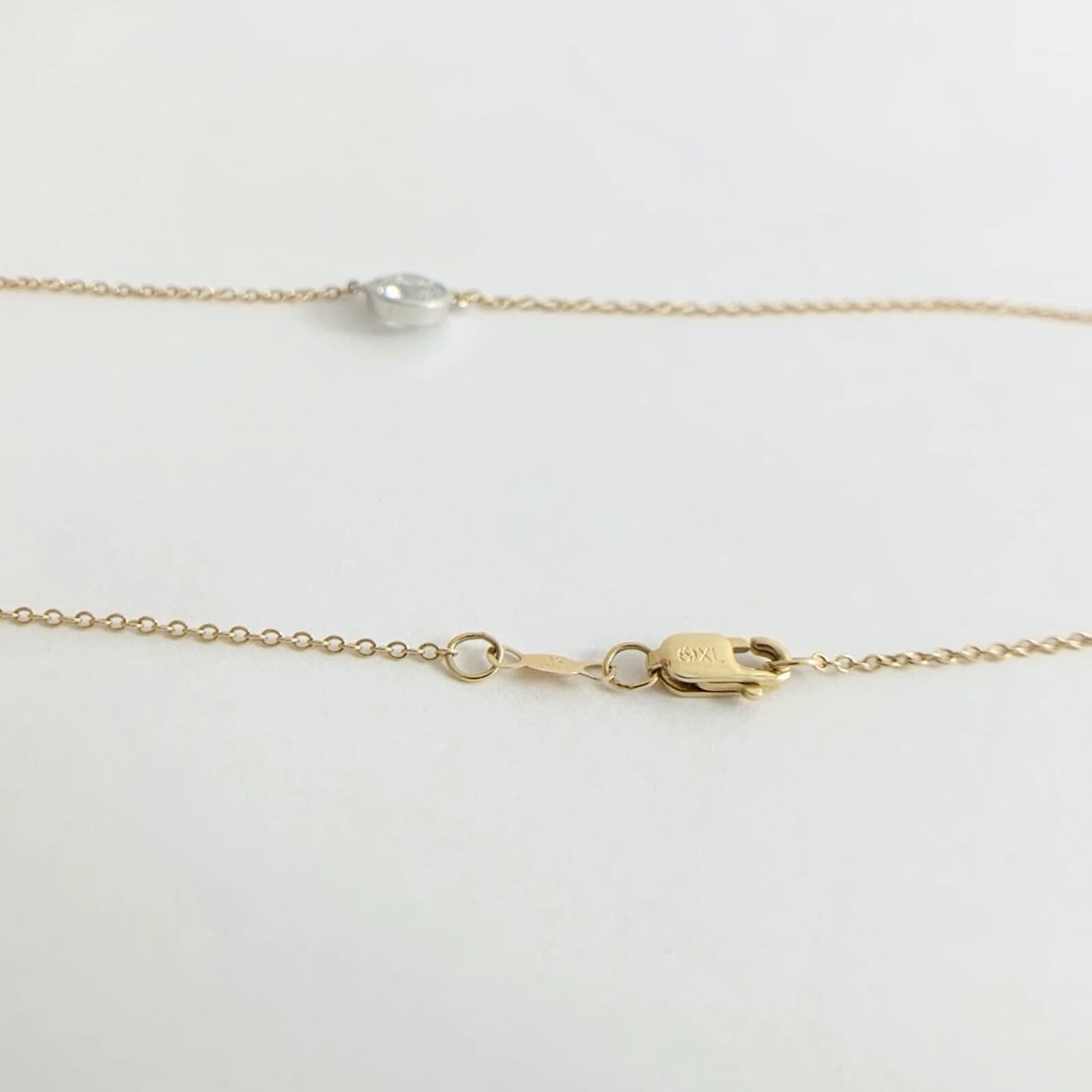 Round Solitaire Diamond Two-Tone Bezel Pendant Necklace 14K Yellow Gold, .60 CT - 9