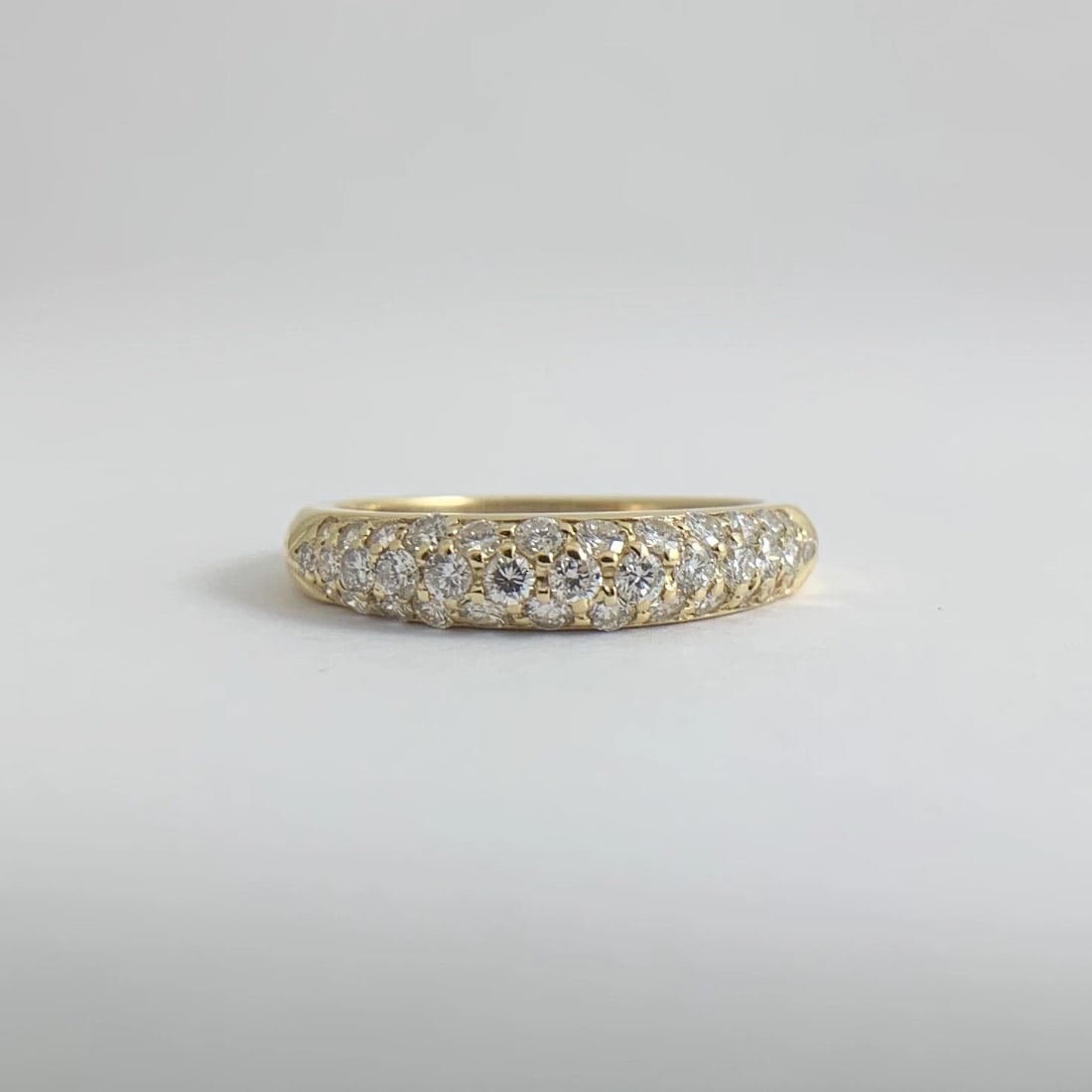 Pave Top Diamond Statement Band Ring in 18K Yellow Gold, .62 CTW, 3.49 Grams - 7