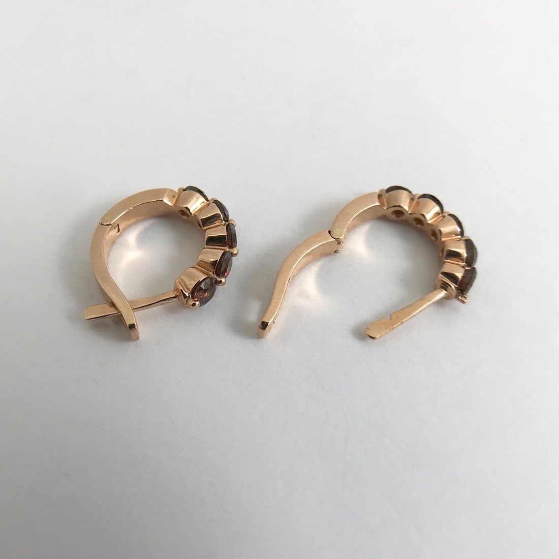 Fancy Brown Diamond Huggie Hoop Earrings in 14K Rose Gold, 1.25 CTW, 3.82 Grams - 10