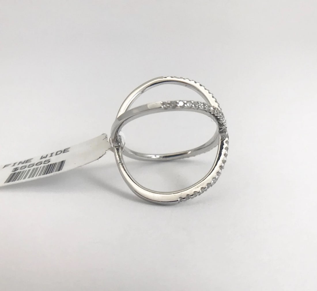 Diamond X Crisscross Statement Ring in 14K White Gold, .48 CTW, 2.79 Grams - 10