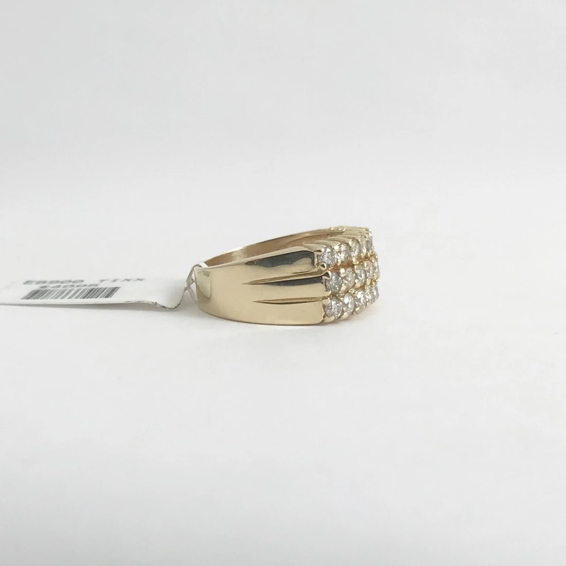 Wide 3-Row Diamond Statement Band Ring in 14K Yellow Gold 1.05 CTW, 4.33 Grams - 8