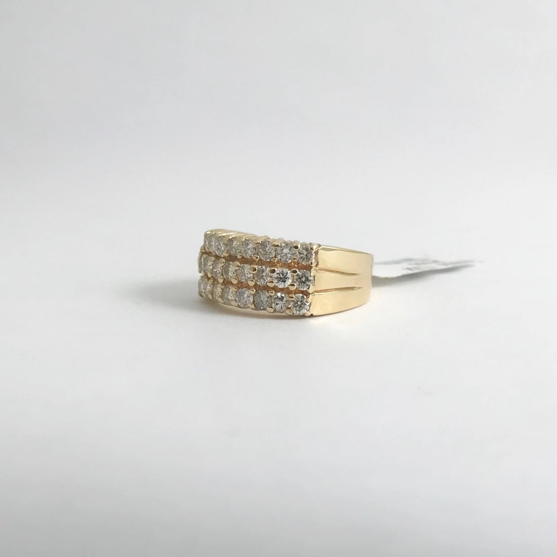 Wide 3-Row Diamond Statement Band Ring in 14K Yellow Gold 1.05 CTW, 4.33 Grams - 9