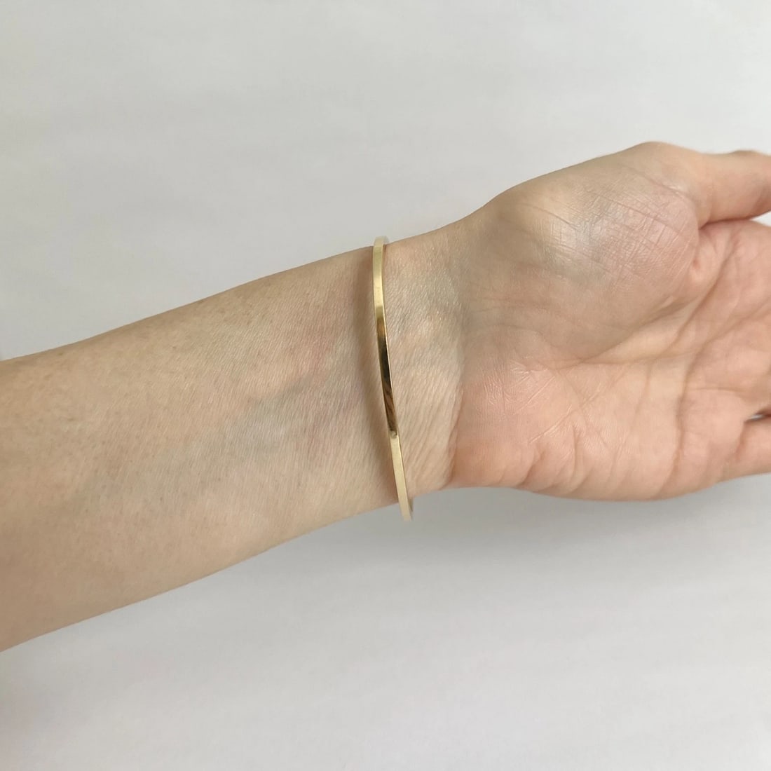 Gold Cuff Bangle Bracelet with Accent Diamonds 18K Yellow Gold, 9.04 Grams - 9