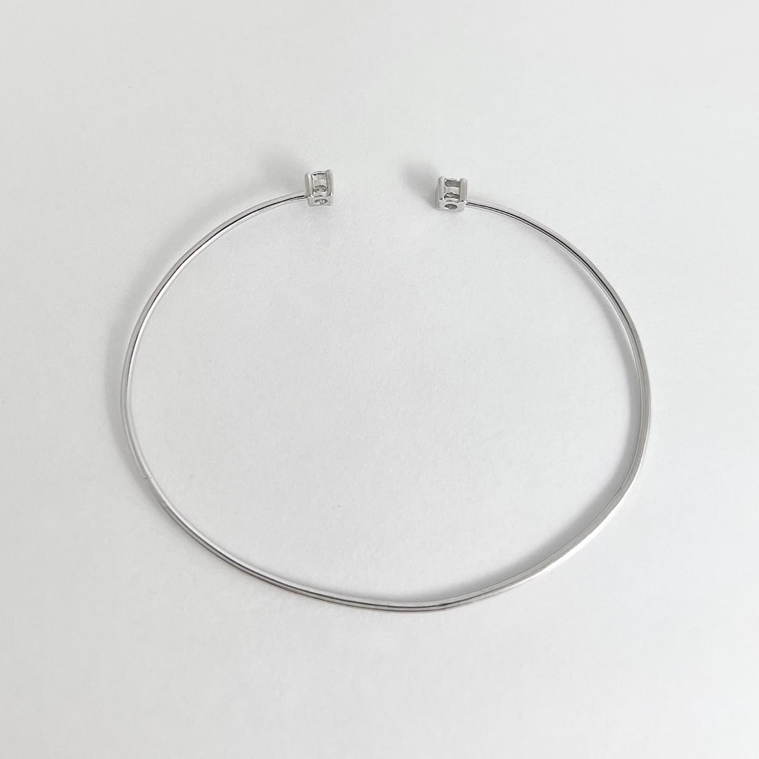 2-Stone Diamond Cuff Bangle Bracelet 18K White Gold, .24 CTW, 2.96 Grams - 6