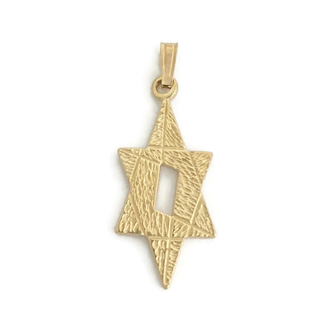 Star of David Textured Necklace Pendant Charm 14K Yellow Gold, 2.16 Grams: Title: Star of David Textured Necklace Pendant Charm 14K Yellow Gold, 2.16 Grams Description: Star of David Textured Necklace Pendant Charm 14K Yellow Gold, 2.16 Grams This is such a nice charm pendan