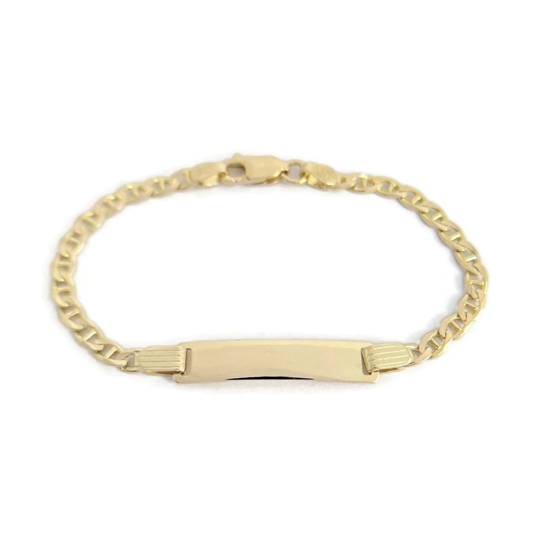 Child's Italian Anchor Chain ID Bracelet 14K Yellow Gold, 5.5 Inches, 3.38 Grams: Title: Child's Italian Anchor Chain ID Bracelet 14K Yellow Gold, 5.5 Inches, 3.38 Grams Description: Child's Italian Anchor Chain ID Bracelet 14K Yellow Gold, 5.5 Inches, 3.38 Grams This is such a