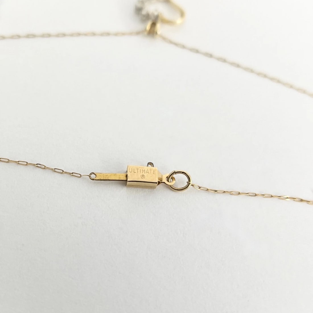 Half Diamond Heart Pendant Necklace 14K Yellow Gold, 1.18 Grams - 6