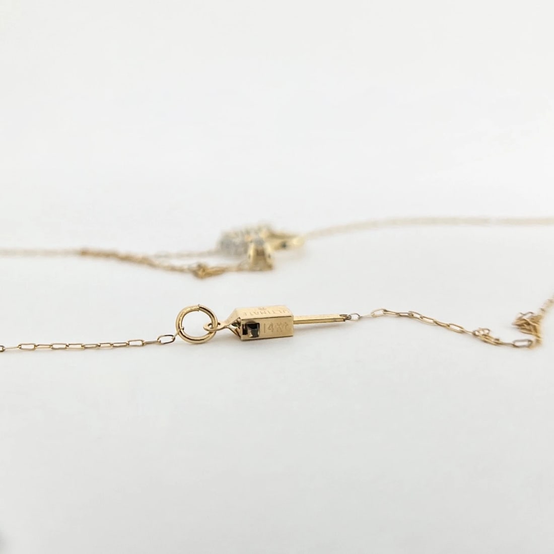 Half Diamond Heart Pendant Necklace 14K Yellow Gold, 1.18 Grams - 7