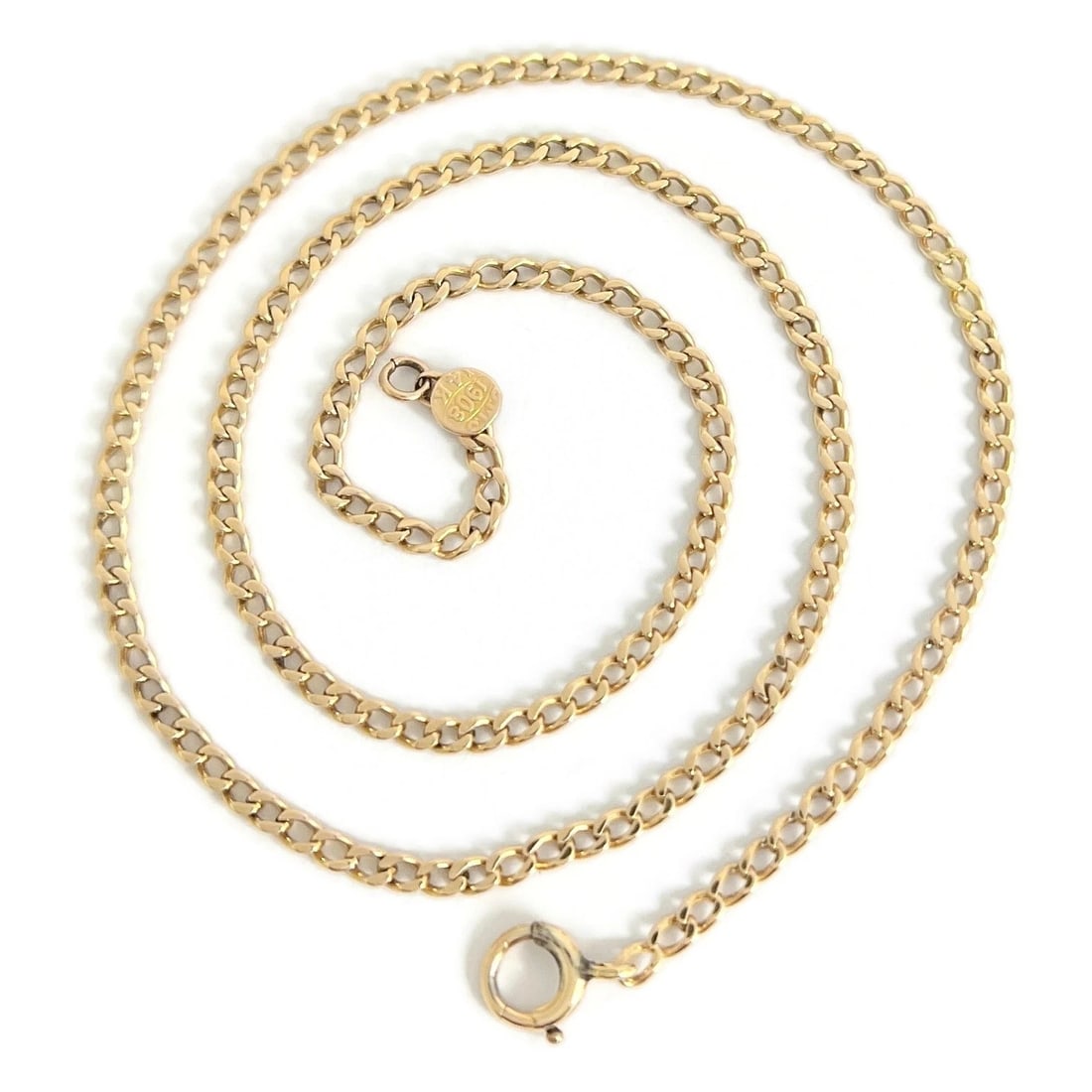 Curb Cuban Chain Necklace 14K Yellow Gold, 16.75 Inches, 2.5 mm, 6.40 Grams (1 of 6)