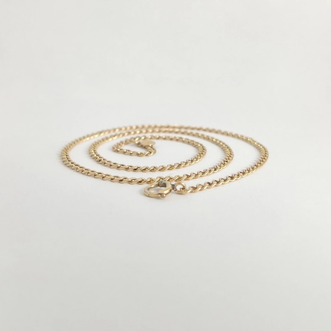 Curb Cuban Chain Necklace 14K Yellow Gold, 16.75 Inches, 2.5 mm, 6.40 Grams - 5