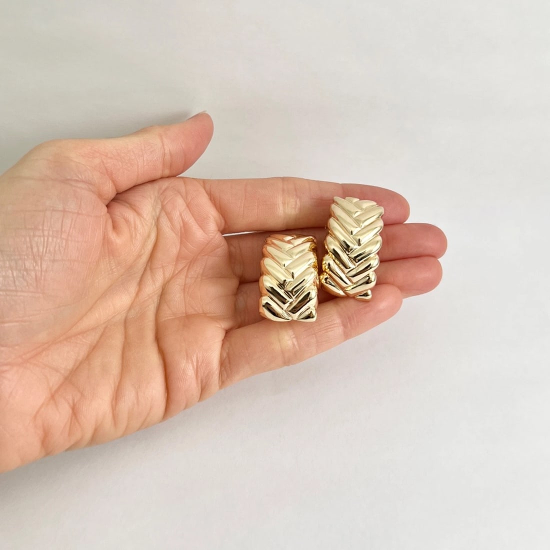 Woven Braided Puff Drop Earrings 14K Yellow Gold, 1.1 Inch, 10.70 Grams - 5
