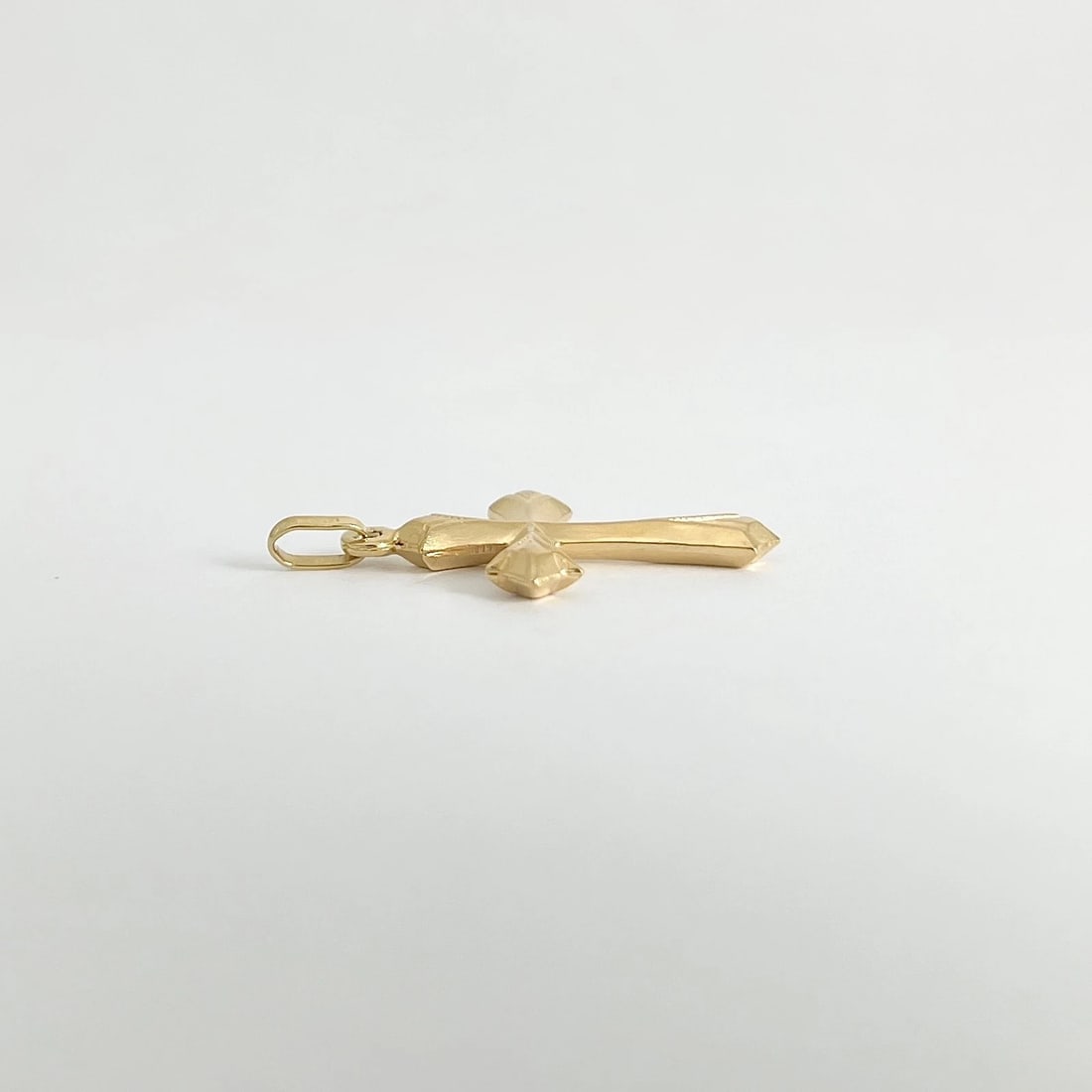 Flared Cross Religious Pendant Charm 18K Yellow Gold, 1.70 Grams - 6