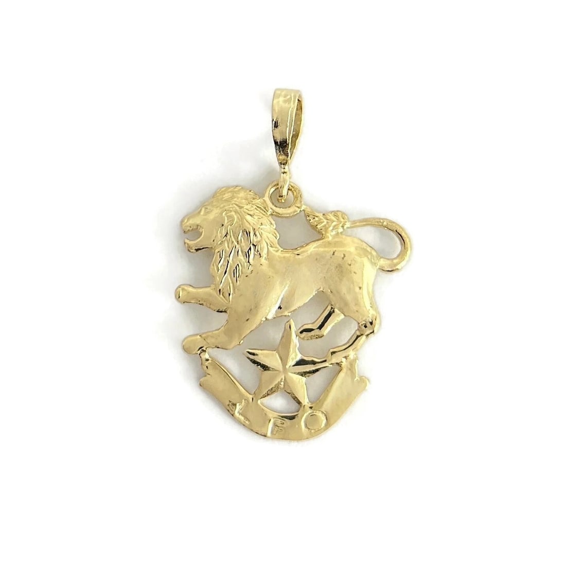 Leo Lion Zodiac Pendant Charm 10K Yellow Gold, 1.60 Grams (1 of 6)