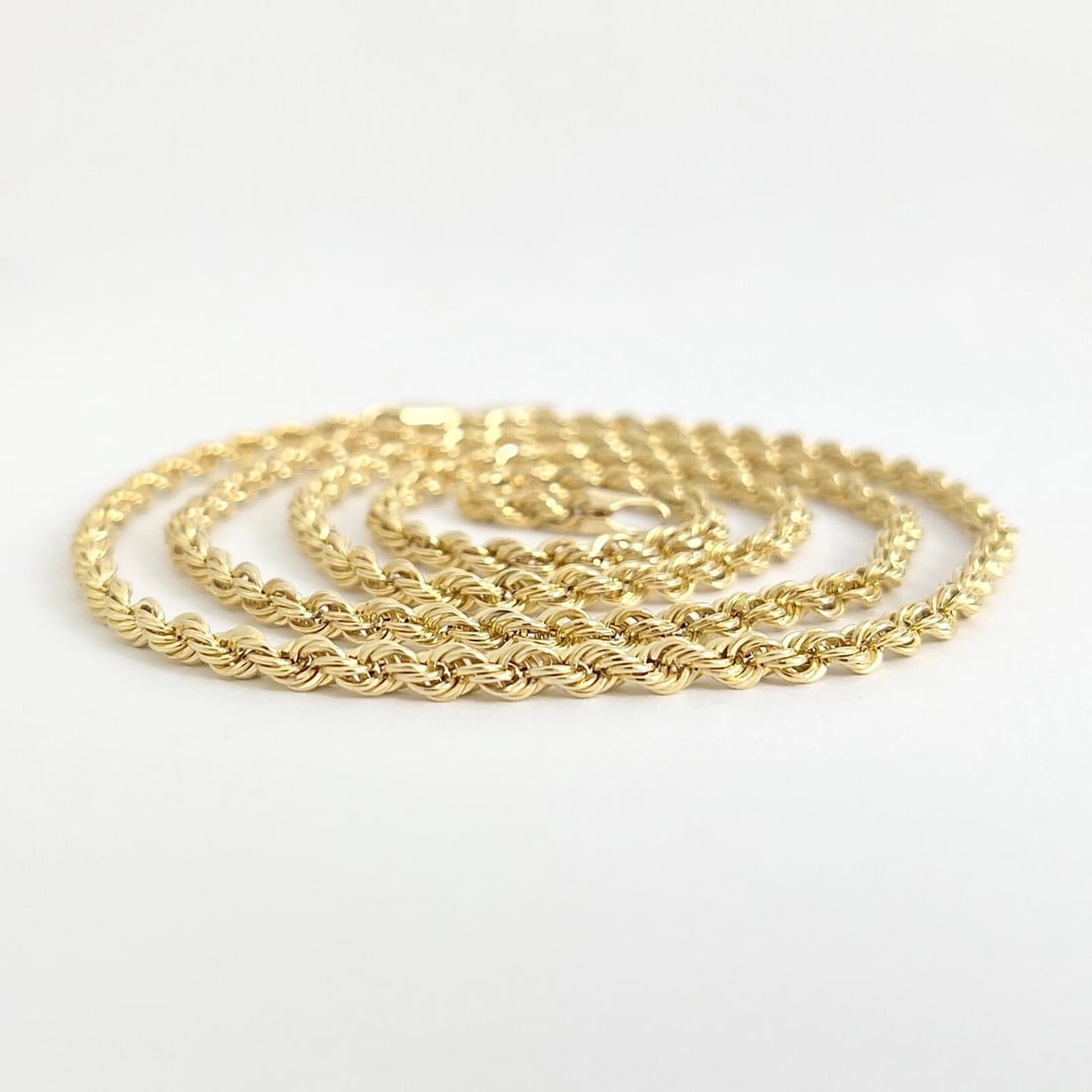 Long Rope Chain Necklace 14K Yellow Gold, 24 Inches, 3.3 mm, 6.44 Grams - 5