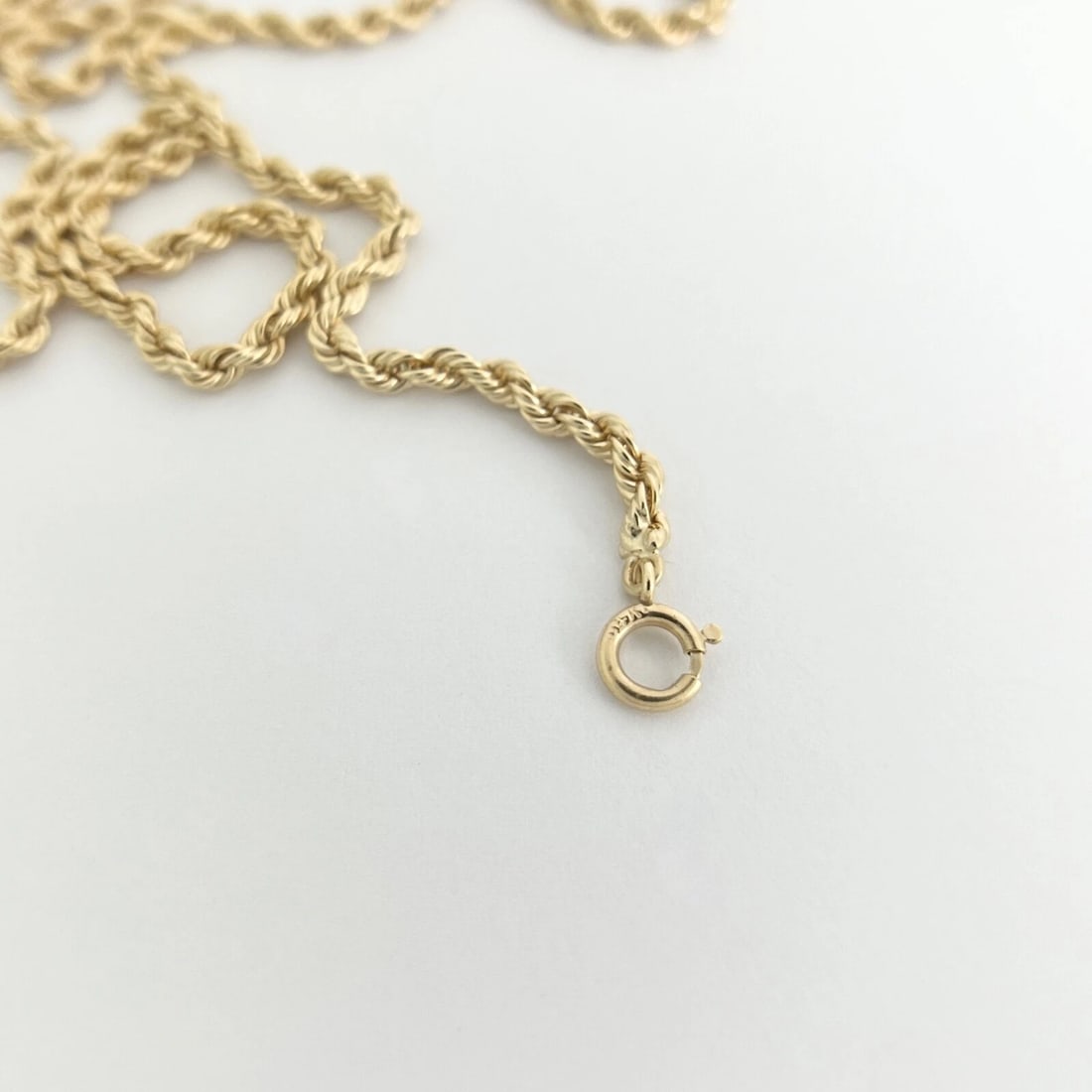 Long Rope Chain Necklace 14K Yellow Gold, 24 Inches, 3.2 mm, 22.60 Grams - 7