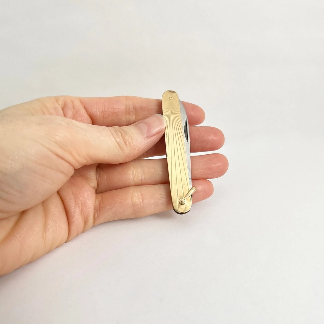 Latama Italy 2-Blade Pocket Knife 14K Yellow Gold Stainless Steel, 17.66 Grams - 2