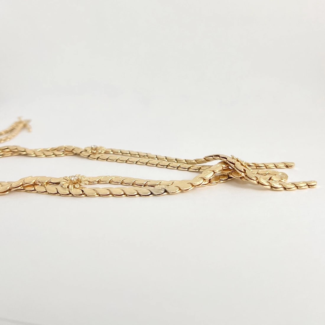 Vintage 1950's Diamond Flower Festoon Chain Necklace 14K Yellow Gold, 56.39 Gr - 6