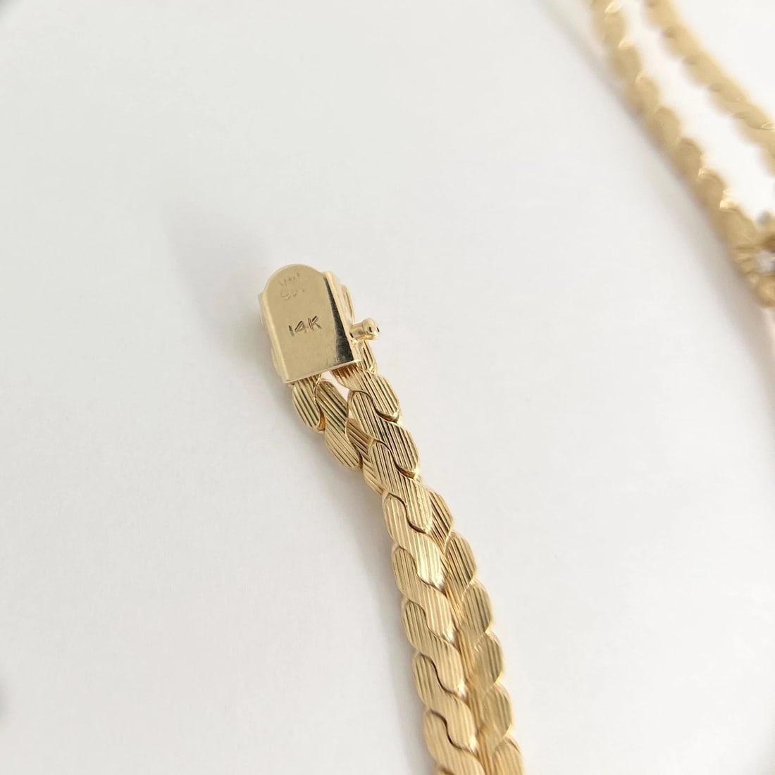 Vintage 1950's Diamond Flower Festoon Chain Necklace 14K Yellow Gold, 56.39 Gr - 8