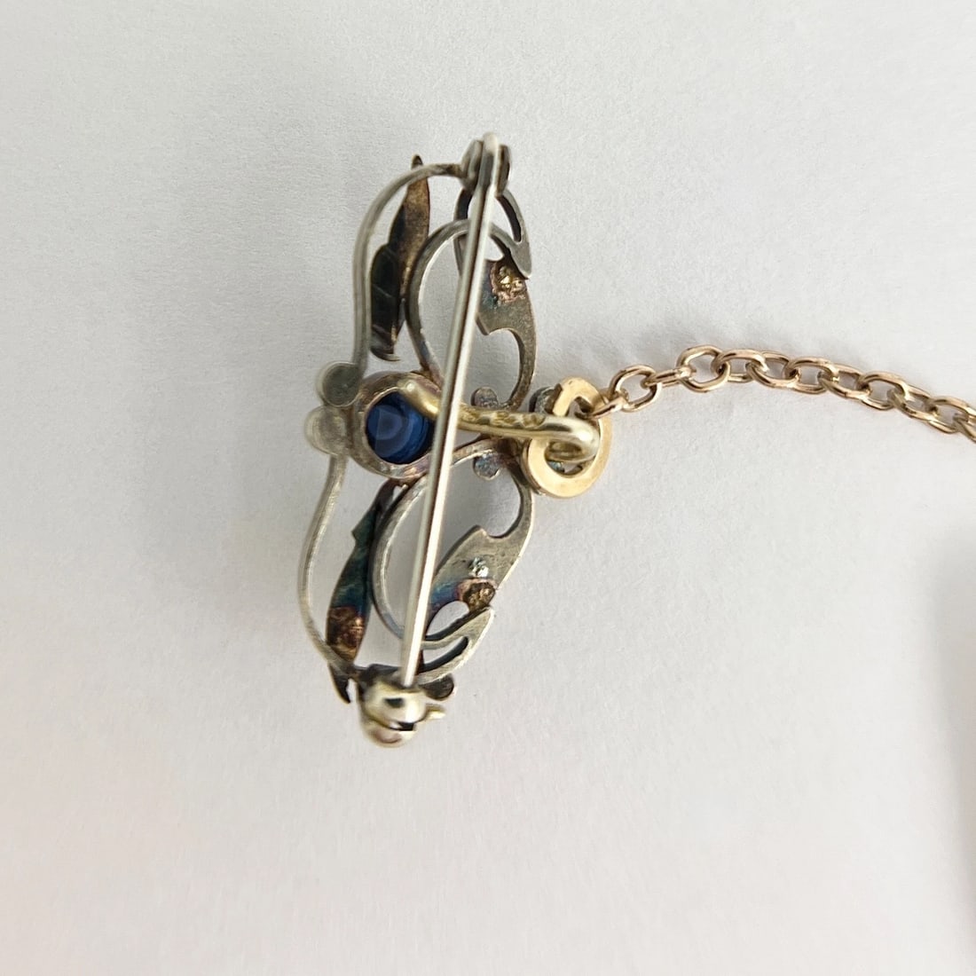 Vintage Victorian Revival Enameled Locket Brooch Pin 12K Yellow Gold, 7.81 Grams - 9