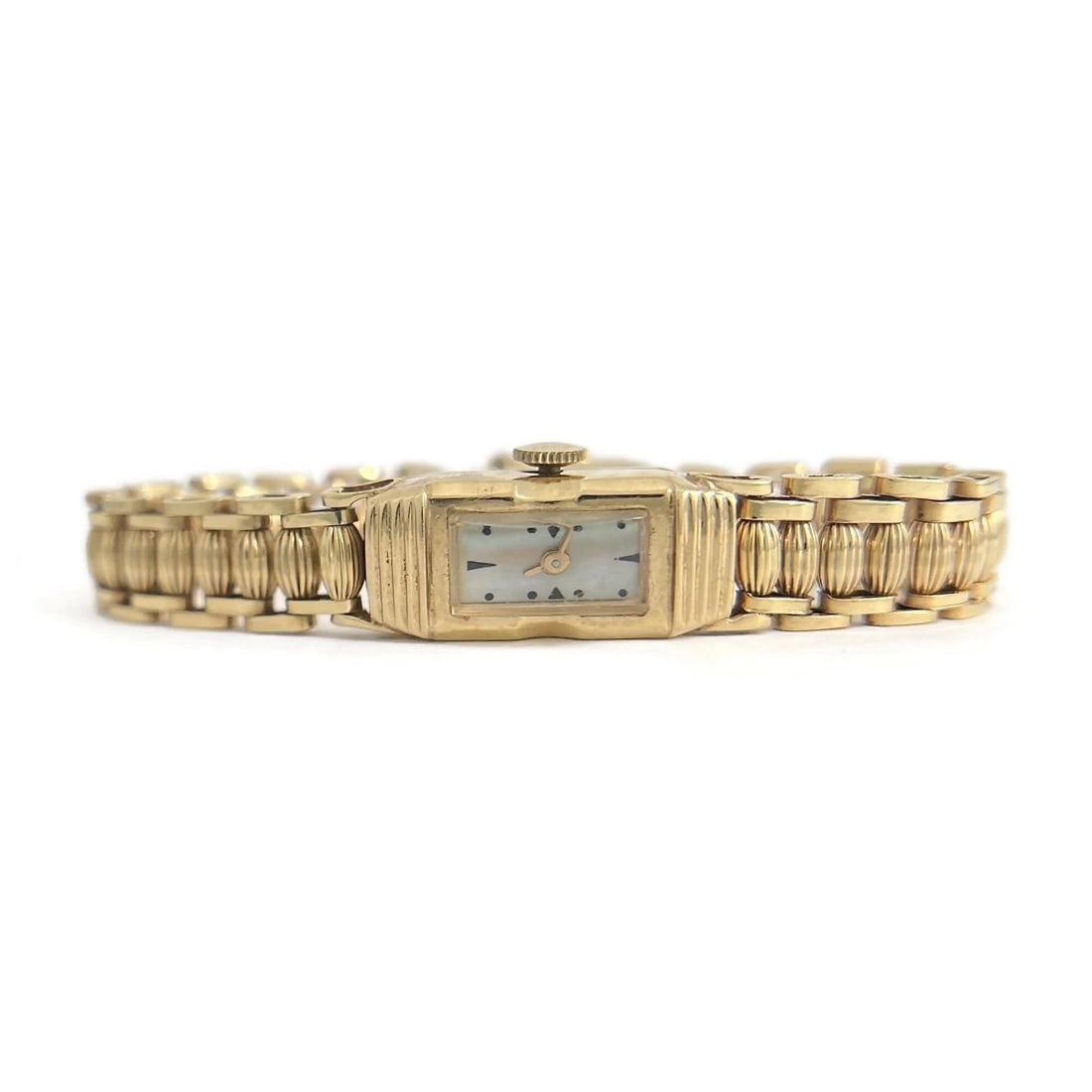 Vintage 1940's Classic Gold Mother of Pearl Watch 14K Yellow Gold, 23.76 Grams (1 of 9)