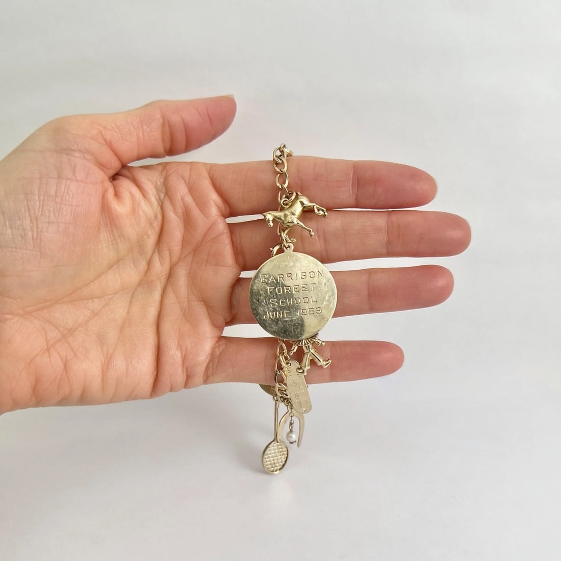Vintage 1940's 1950's Horse Boat Charm Bracelet 14K Yellow Gold, 22.09 Grams - 3