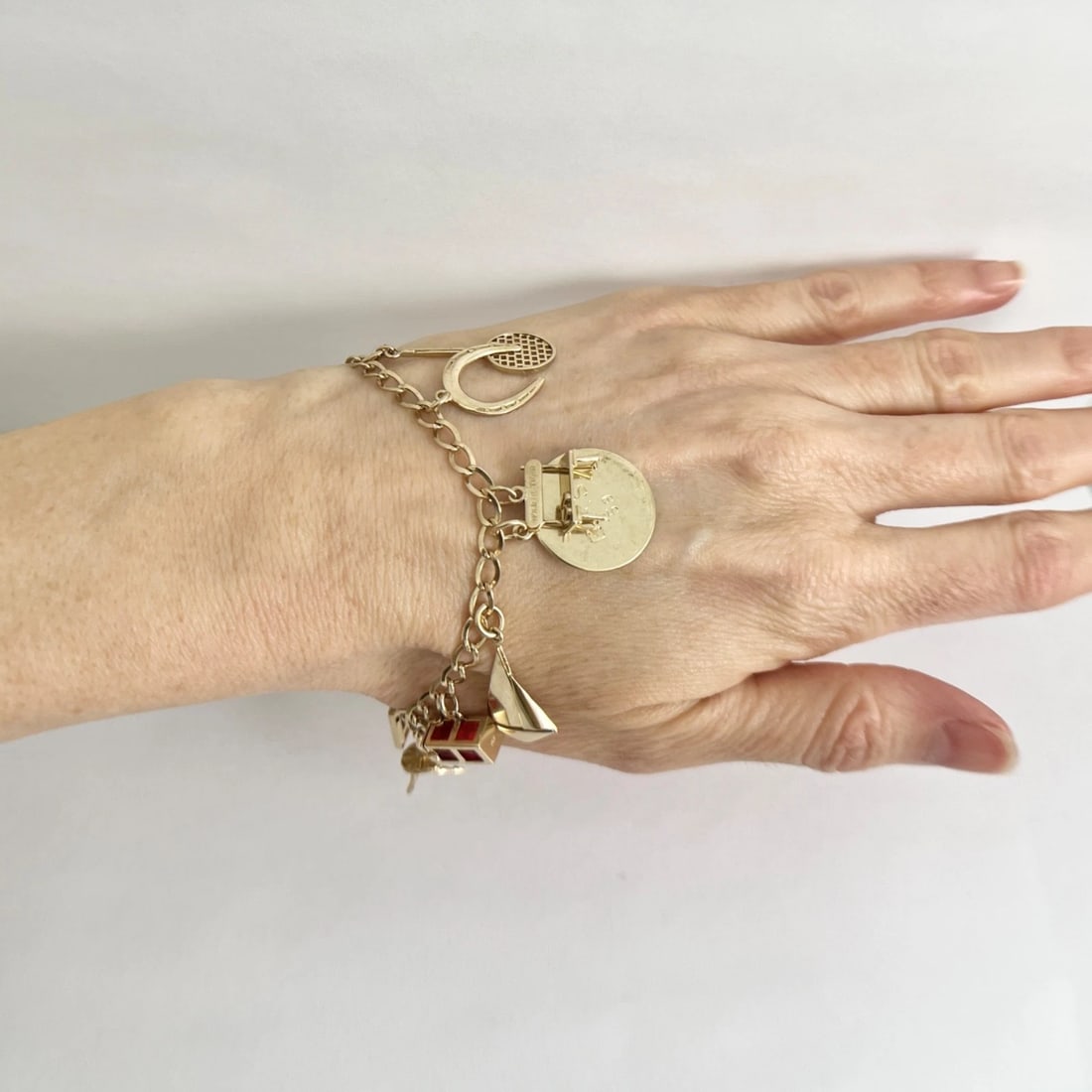 Vintage 1940's 1950's Horse Boat Charm Bracelet 14K Yellow Gold, 22.09 Grams - 7