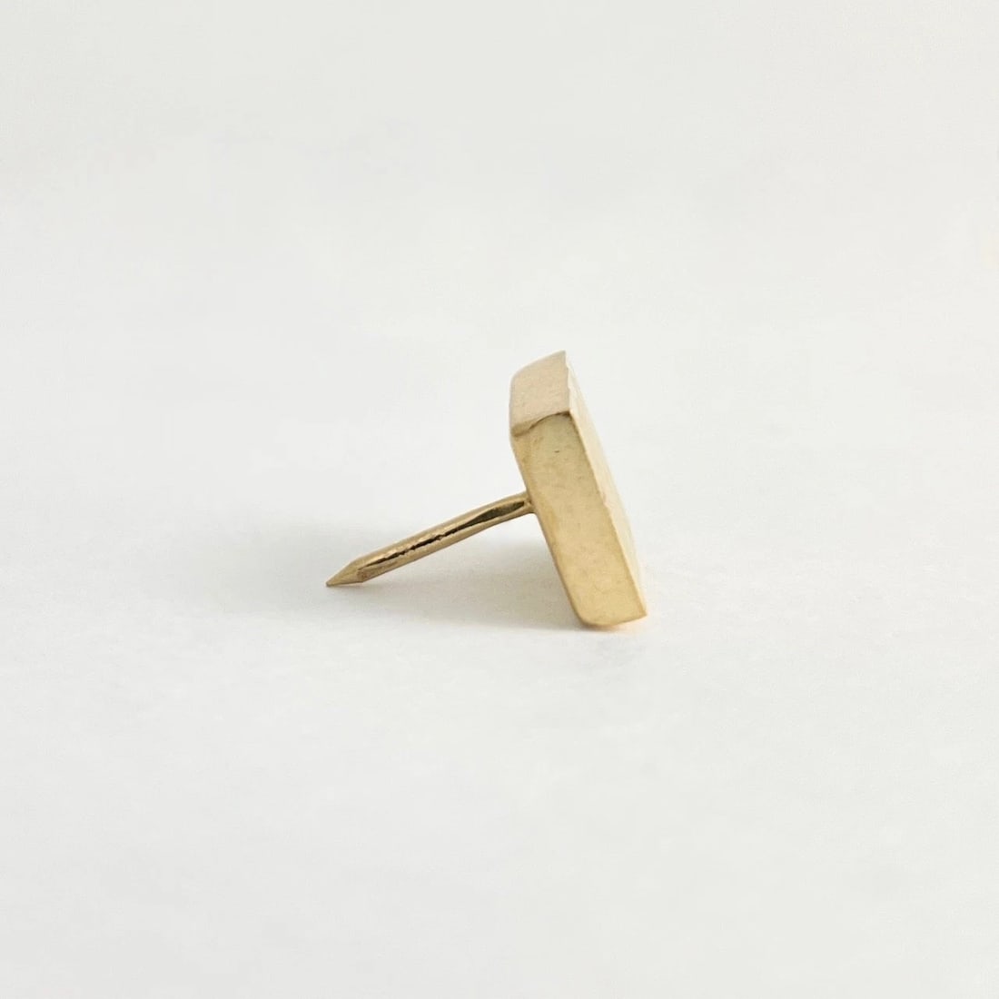 Vintage 1960's Textured Rectangle Pin Tie Tack 14K Yellow Gold, 1.51 Grams - 4