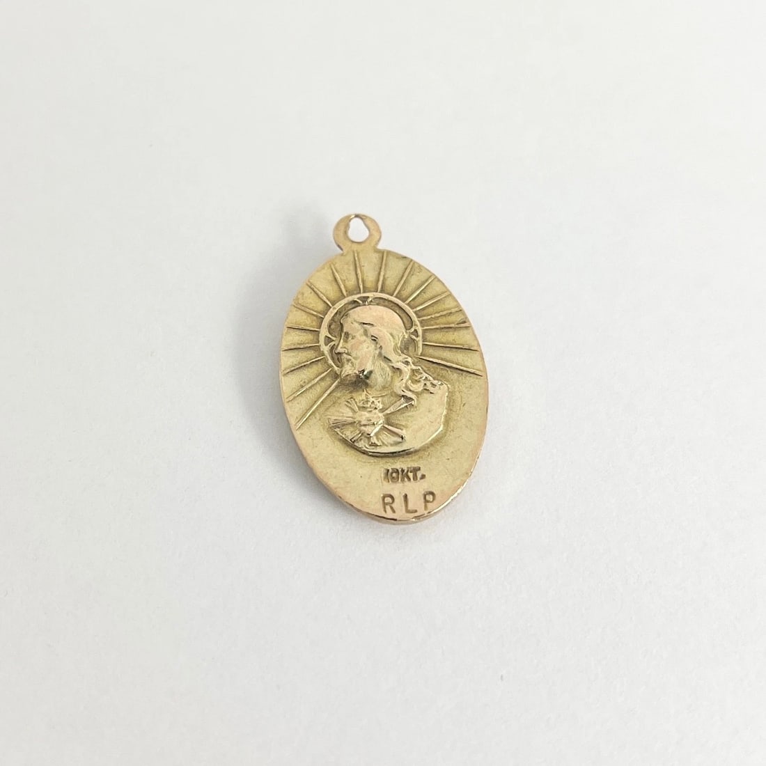 Vintage Saint Jude Pray for Us Charm Necklace Pendant 10K Yellow Gold, 3.33 Gram - 6