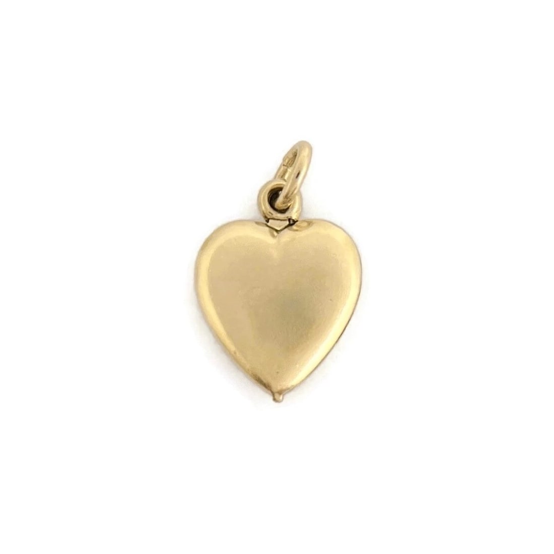 Vintage 1950's Small Gold Heart Charm Necklace Pendant 14K Yellow Gold, .71 Gram (1 of 7)