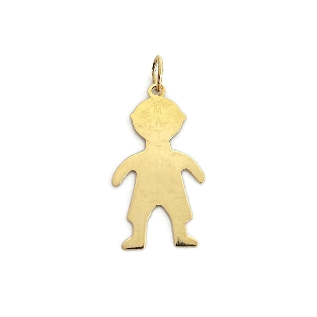 Vintage 1980's Matthew Boy Name Charm Pendant 14K Yellow Gold, .35 Grams: Title: Vintage 1980's Matthew Boy Name Charm Pendant 14K Yellow Gold, .35 Grams Description: Vintage 1980's Matthew Boy Name Charm Pendant 14K Yellow Gold, .35 Grams This is such a lovely charm that