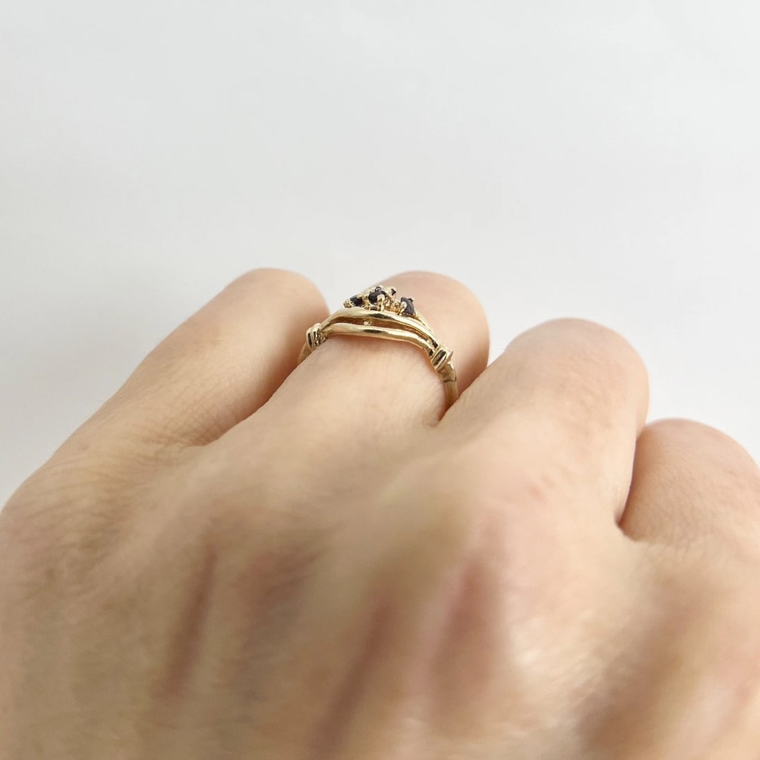 Vintage 1930's 1940's Amethyst Cluster Gemstone Ring 14K Gold, 1.94 Grams - 4