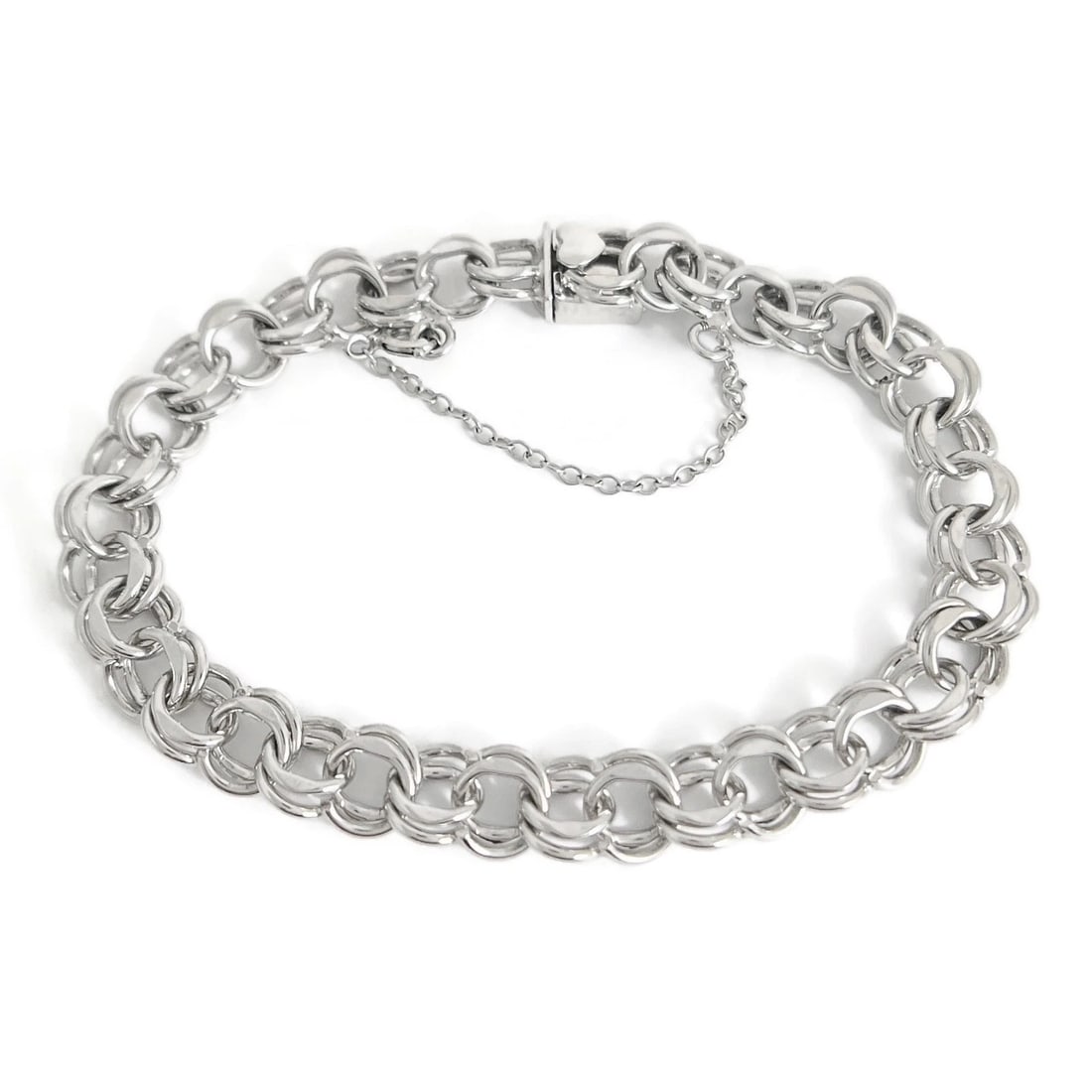 Vintage Elco Open Curb Chain Link Bracelet for Charms Sterling Silver, 16.20 Gr (1 of 7)