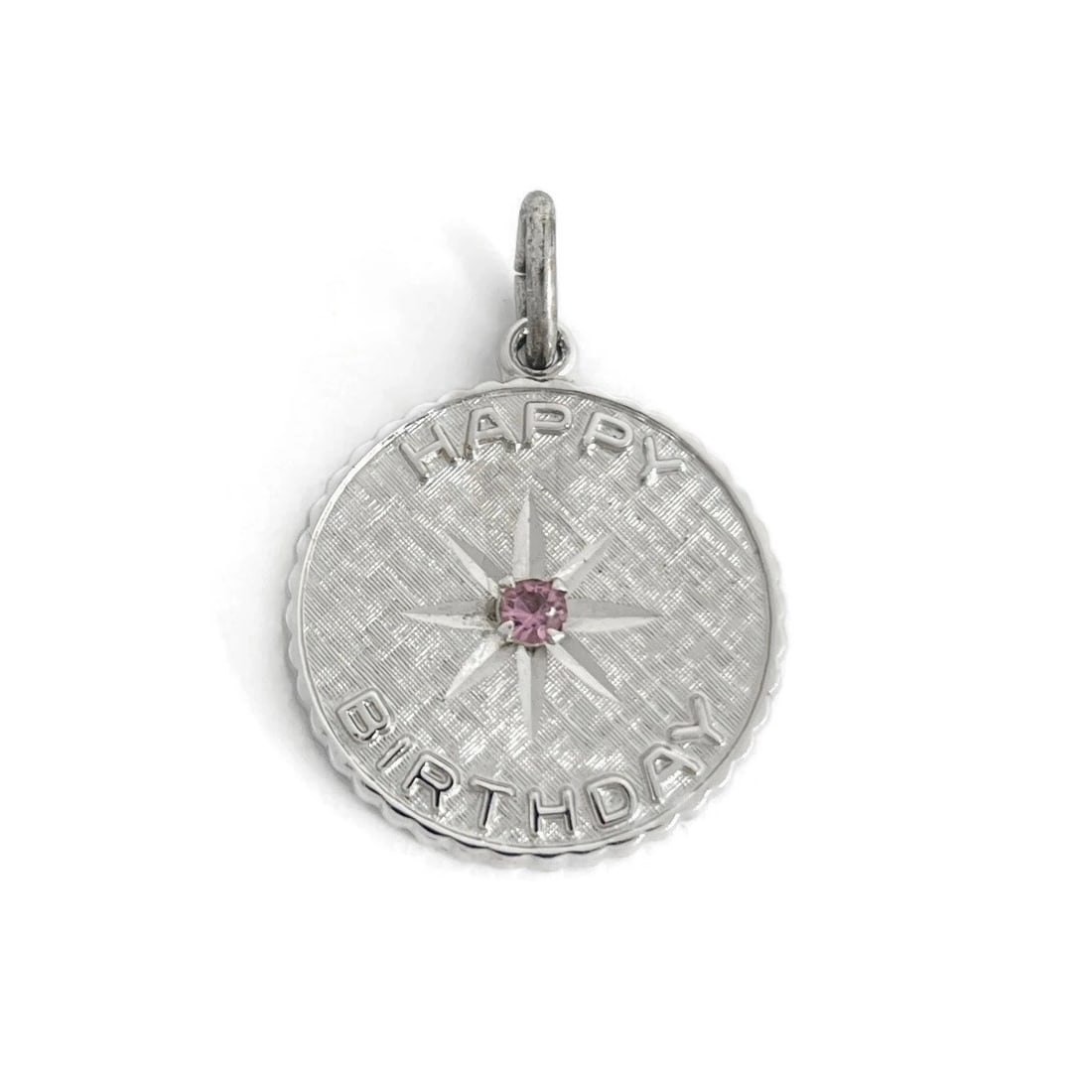 Vintage 1980's Happy Birthday Charm Pendant Silver, 3.22 Grams: Title: Vintage 1980's Happy Birthday Charm Pendant Silver, 3.22 Grams Description: Vintage 1980's Happy Birthday Charm Pendant Silver, 3.22 Grams These is such an lovely pendant. Please let us know