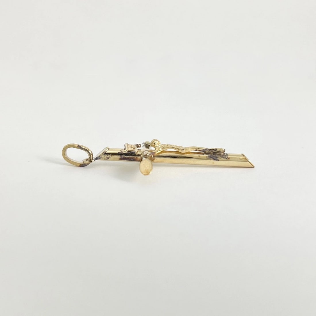Vintage Crucifix Cross Religious Pendant Charm 10K Yellow Gold, 2.24 Grams - 5