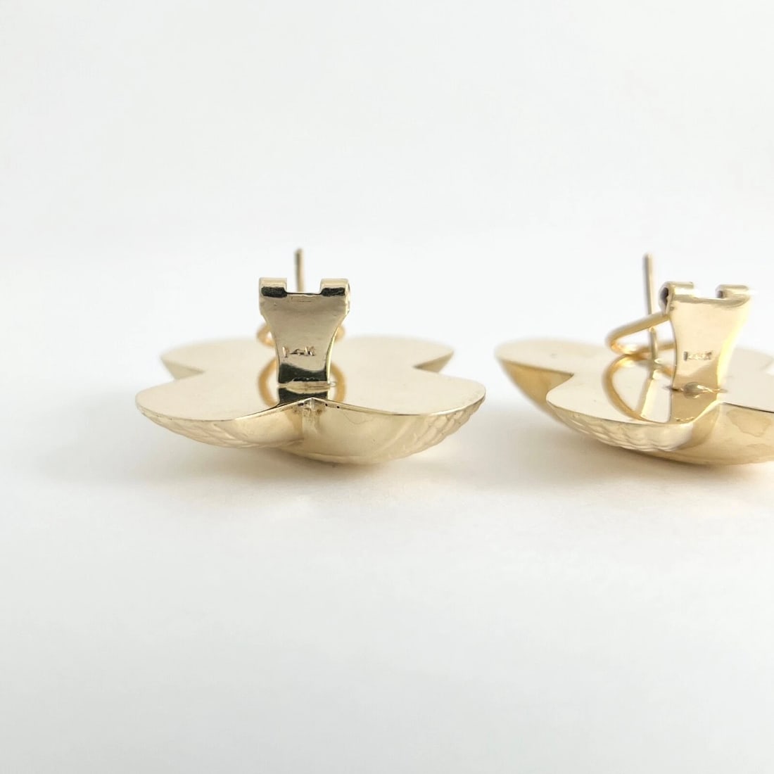 Vintage X Crisscross Textured Drop Earrings 14K Yellow Gold, 9.81 Grams - 7