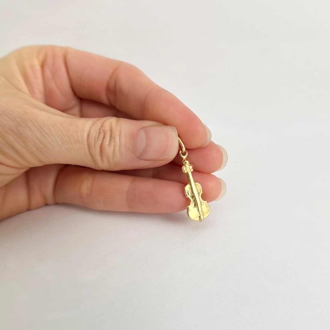 Vintage 1950's Violin Viola Cello Musical Charm 18K Yellow Gold, 1.41 Grams - 3