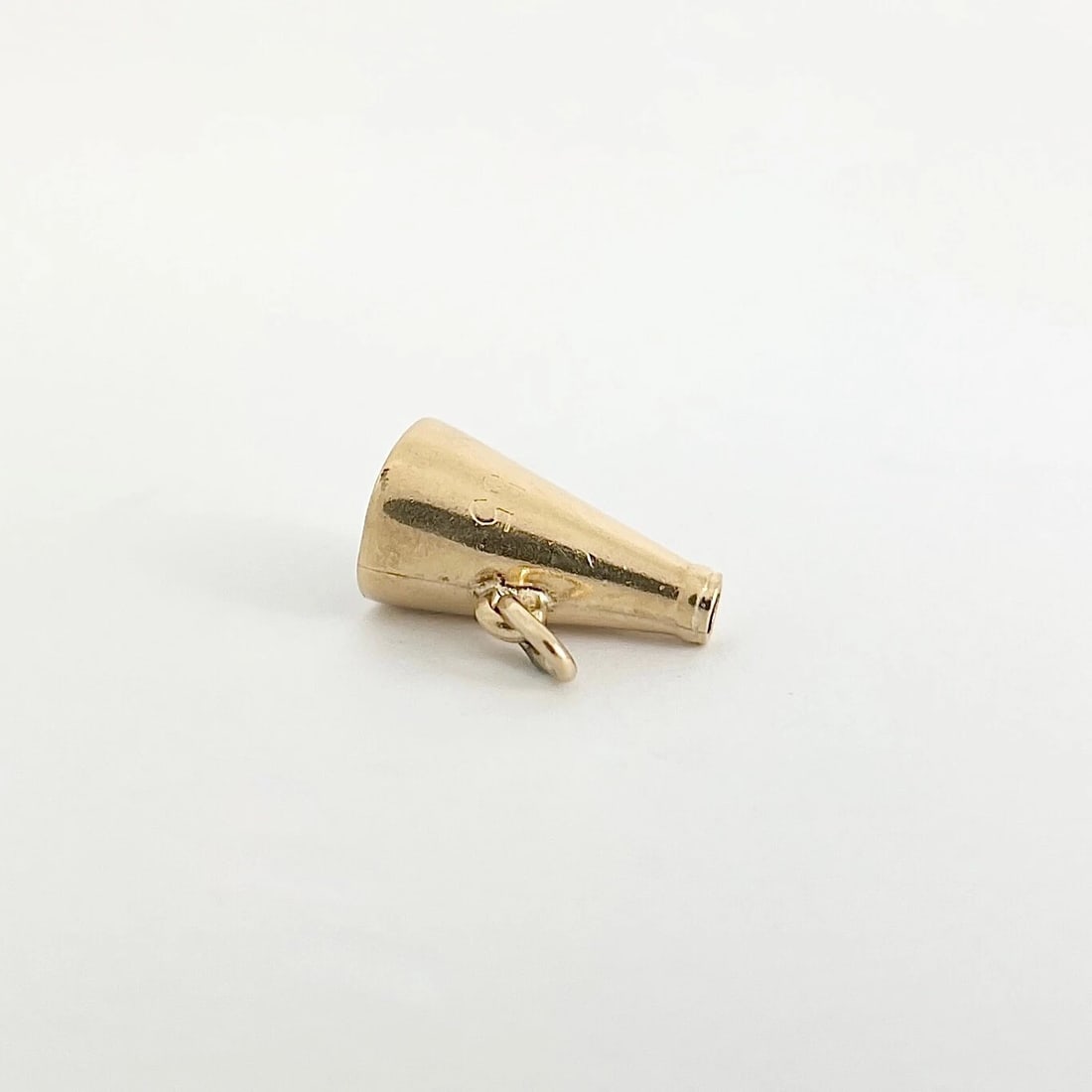 Vintage 1950's Cheerleader Megaphone Charm 14K Yellow Gold, 1.70 Grams - 6