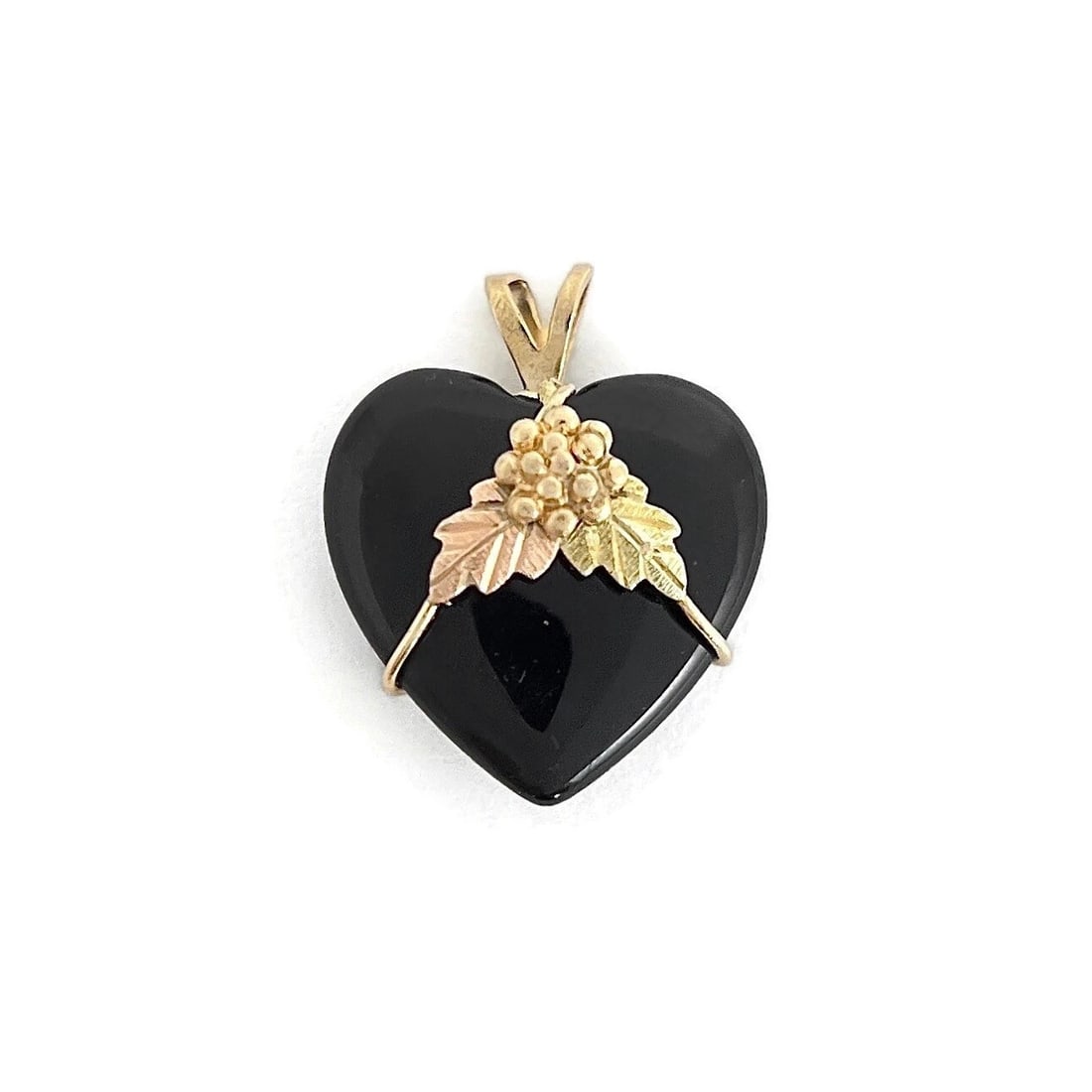 Vintage 1970's Black Lucite Heart Grape Charm Pendant 10K Yellow Gold, 1.85 Gram: Title: Vintage 1970's Black Lucite Heart Grape Charm Pendant 10K Yellow Gold, 1.85 Gram Description: Vintage 1970's Black Lucite Heart Grape Charm Pendant 10K Yellow Gold, 1.85 Gram This is a unique