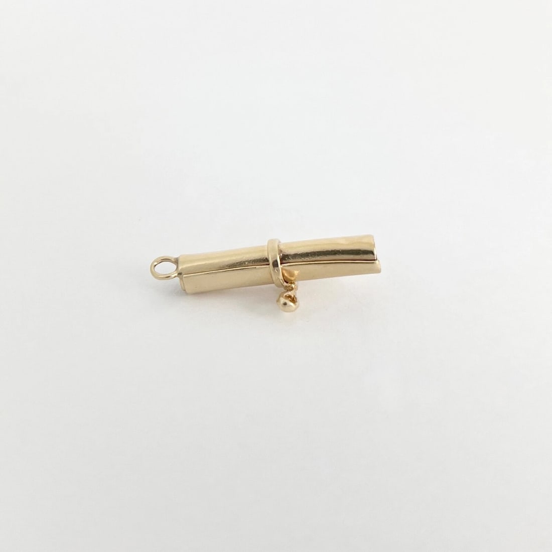 Vintage Diploma Graduation Charm Pendant 14K Yellow Gold, 2.47 Grams - 6