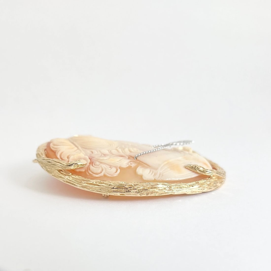 Vintage Habille Cameo Pendant Brooch Pin Pendant 14K Yellow Gold, 35.91 Grams - 6